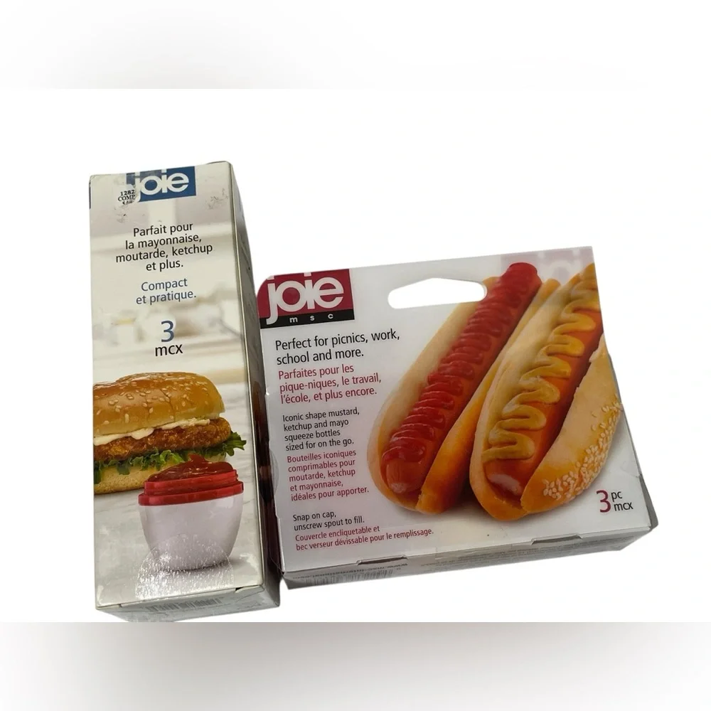 Joie Condiments On The Go Mini Squeeze Bottles Food Grade Silicone Set Lunch New